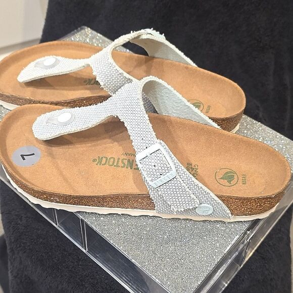 Birkenstock Gizeh Vegan Birko-Flor Sandals- Light Blue - Picture 9 of 12